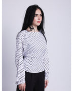 polka dots blouse in white