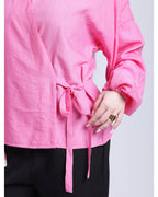 wrapped blouse in pink