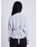 polka dots blouse in white