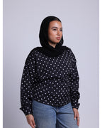 polka dots blouse in balck