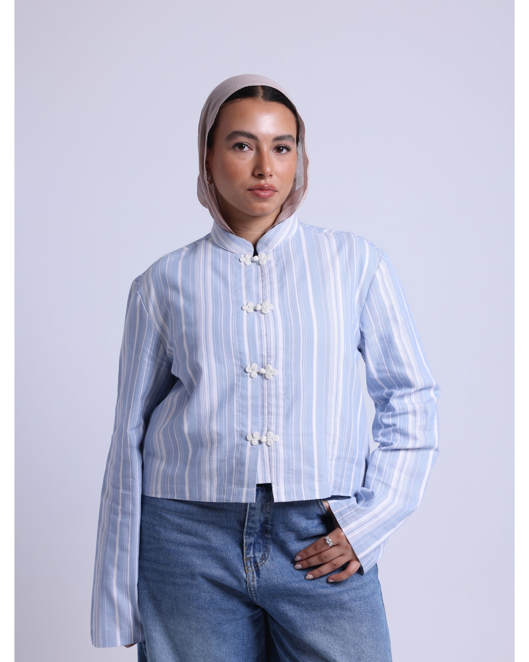 chinese blouse in blue