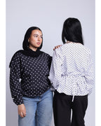 polka dots blouse in white