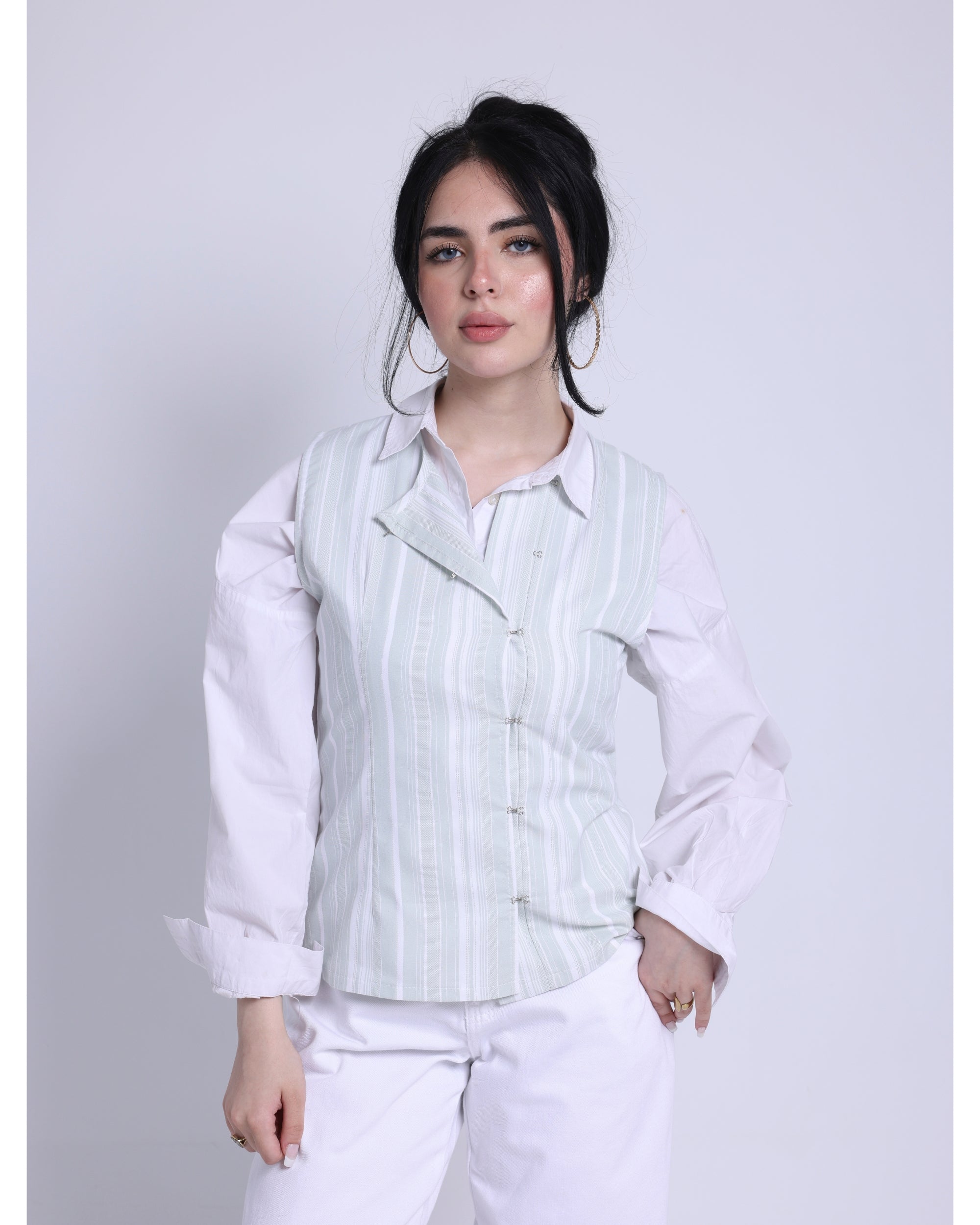 no sleeve blouse in mint