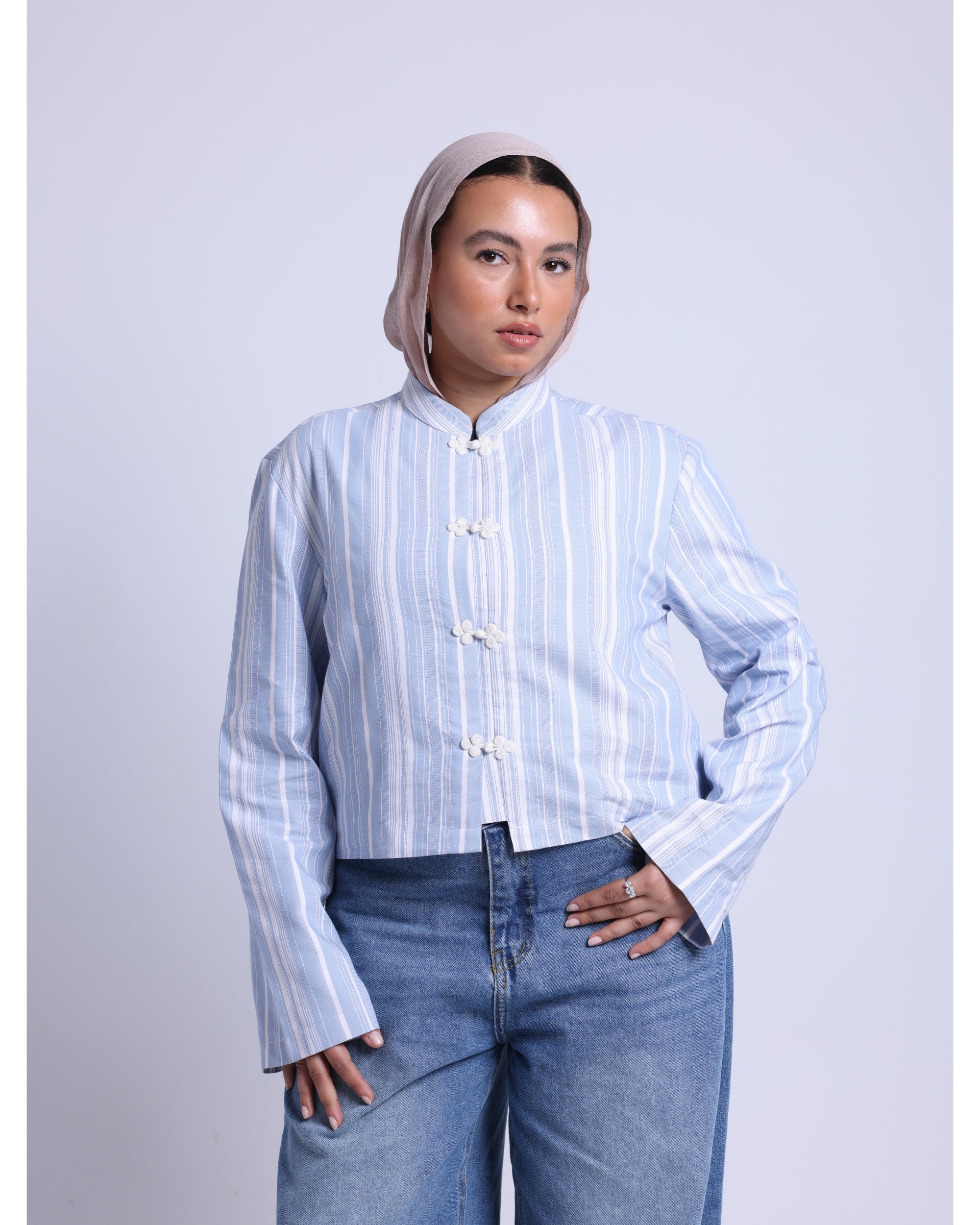chinese blouse in blue