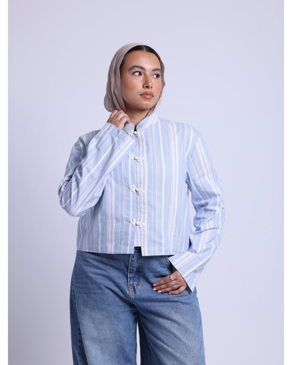 chinese blouse in blue