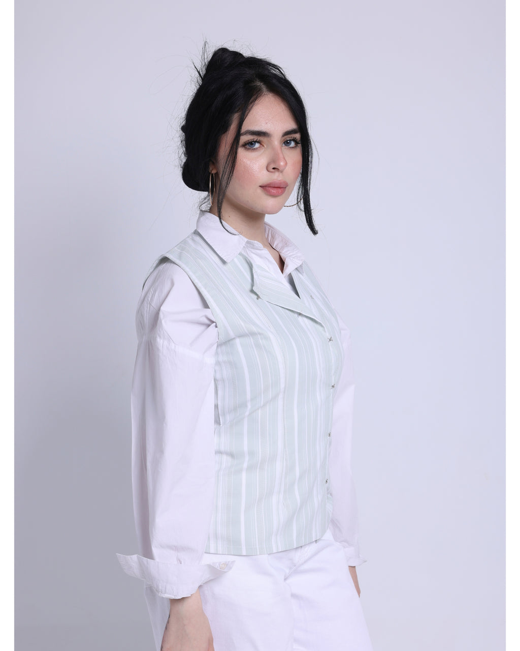 no sleeve blouse in mint