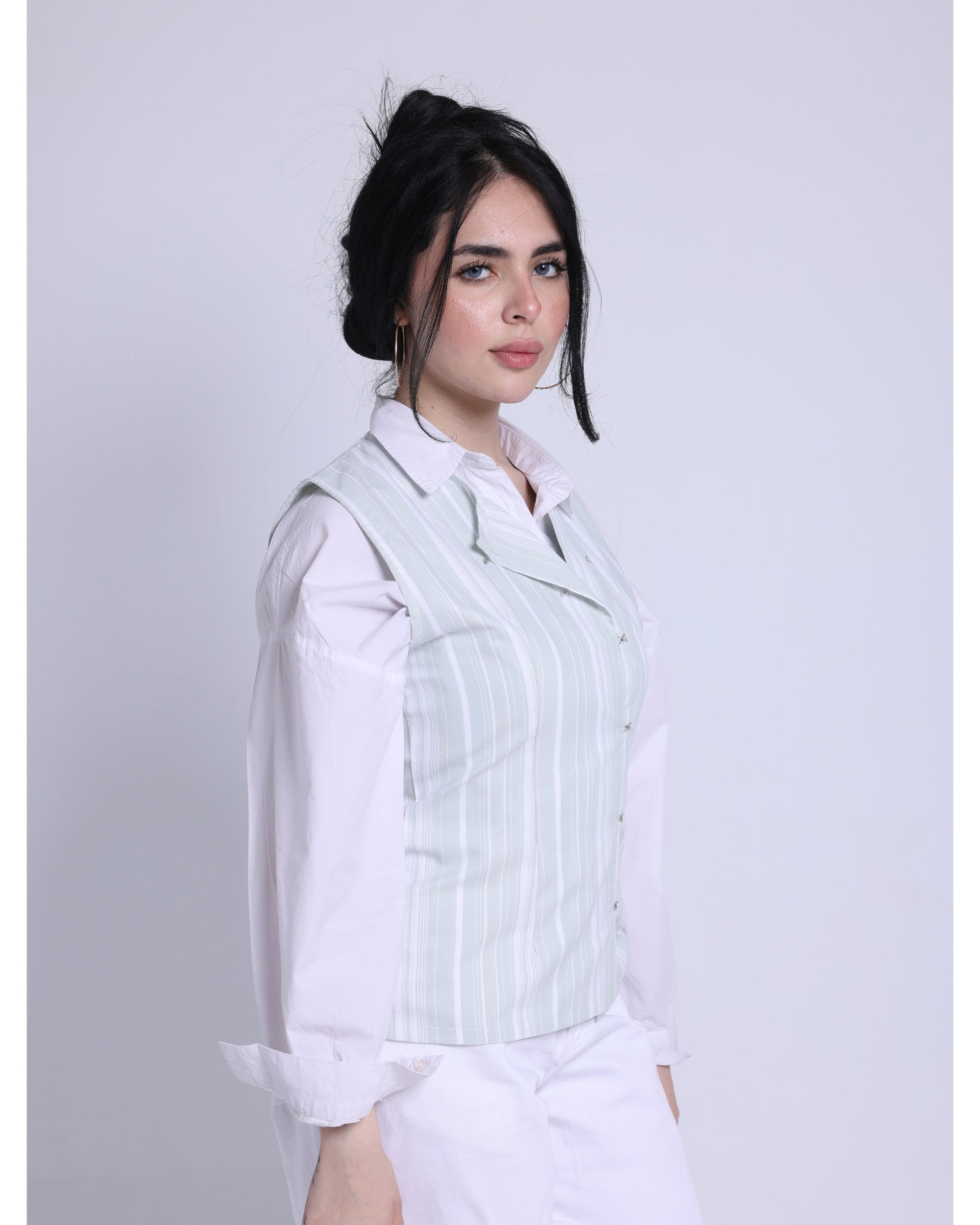 no sleeve blouse in mint