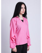 wrapped blouse in pink