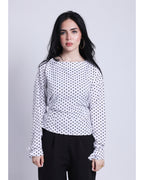 polka dots blouse in white
