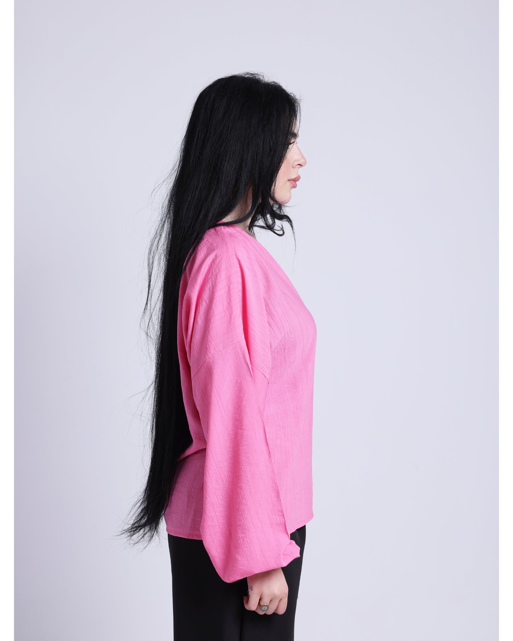 wrapped blouse in pink