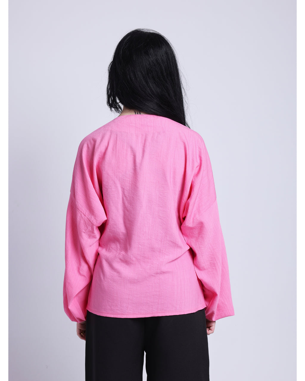 wrapped blouse in pink