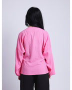 wrapped blouse in pink