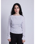 polka dots blouse in white