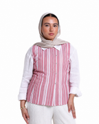 no sleeve blouse in red
