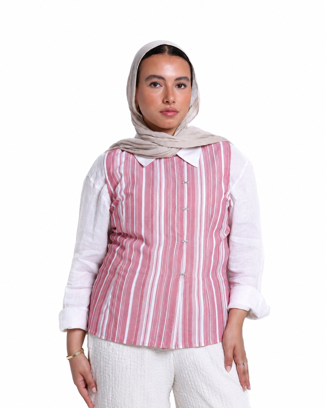 no sleeve blouse in red