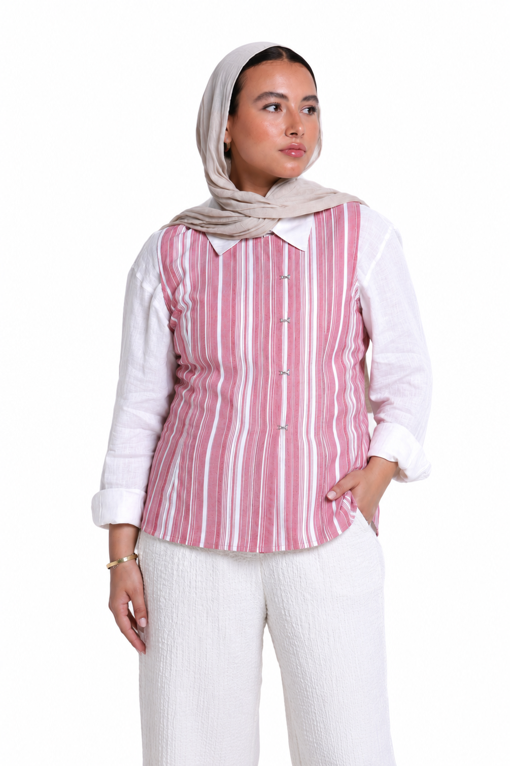 no sleeve blouse in red