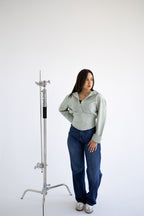 The Contour Button Up In Olive Stripes