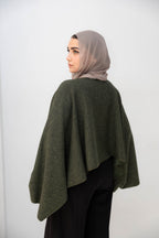 The Iconic Knit Cape in olive