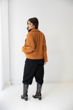 camel Suede Drape Jacket