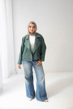 mint green suede jacket