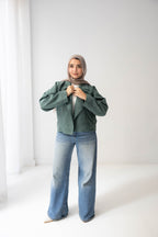 mint green suede jacket