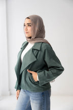 mint green suede jacket