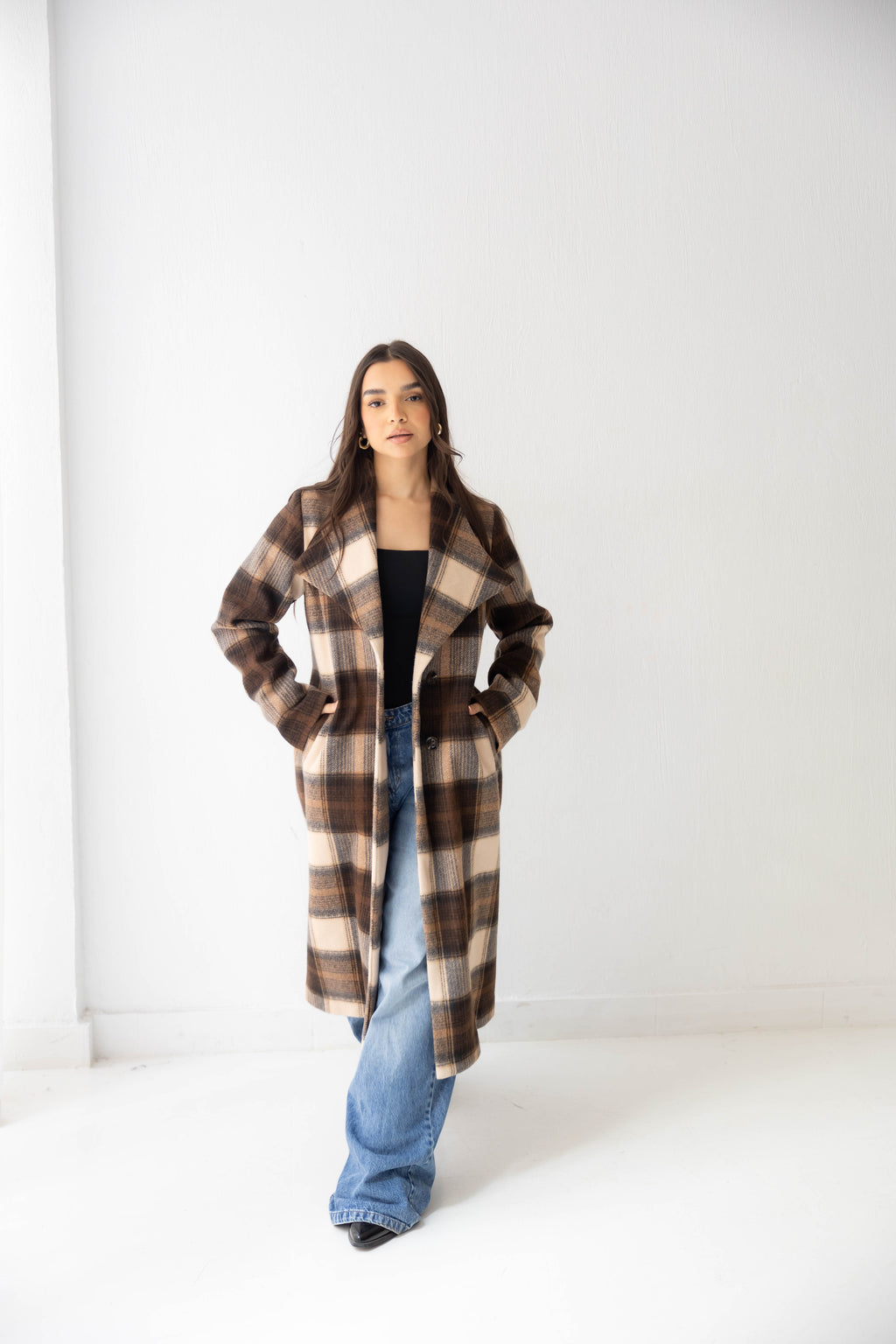 The Hazel Plaid Longline Coat