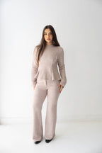 Serene Knit Lounge Set in beige