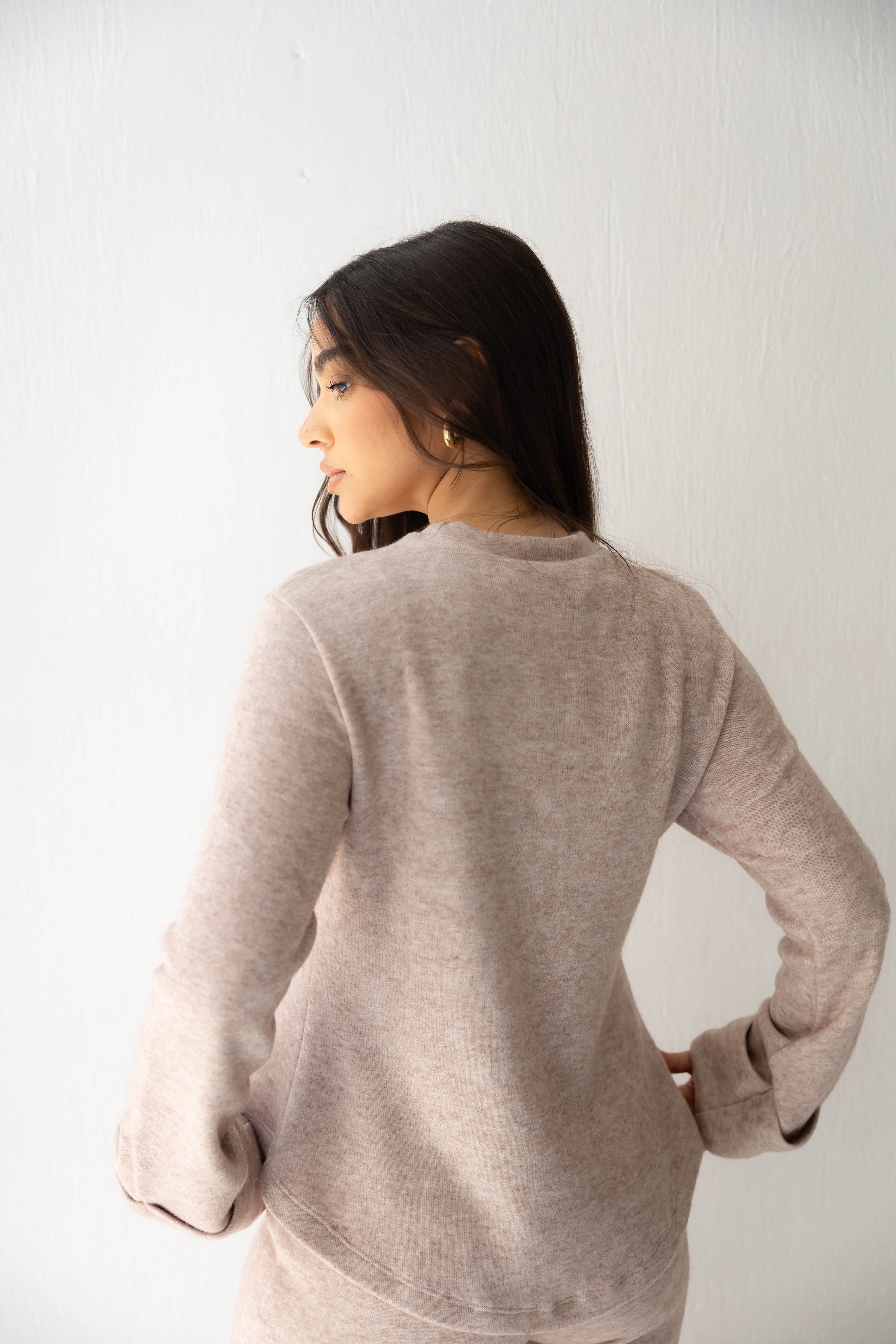 Serene Knit Lounge Set in beige