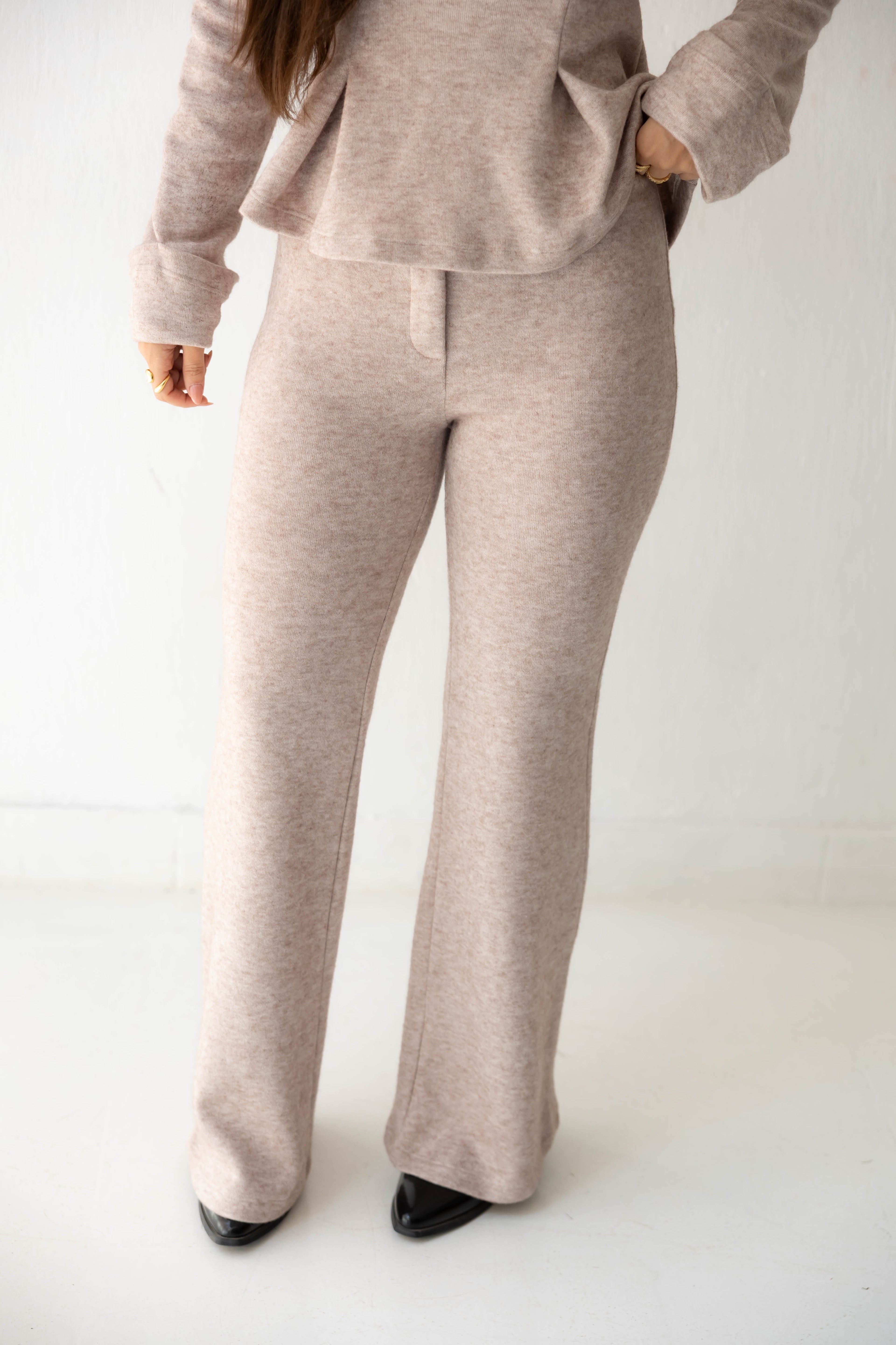 Serene Knit Lounge Set in beige